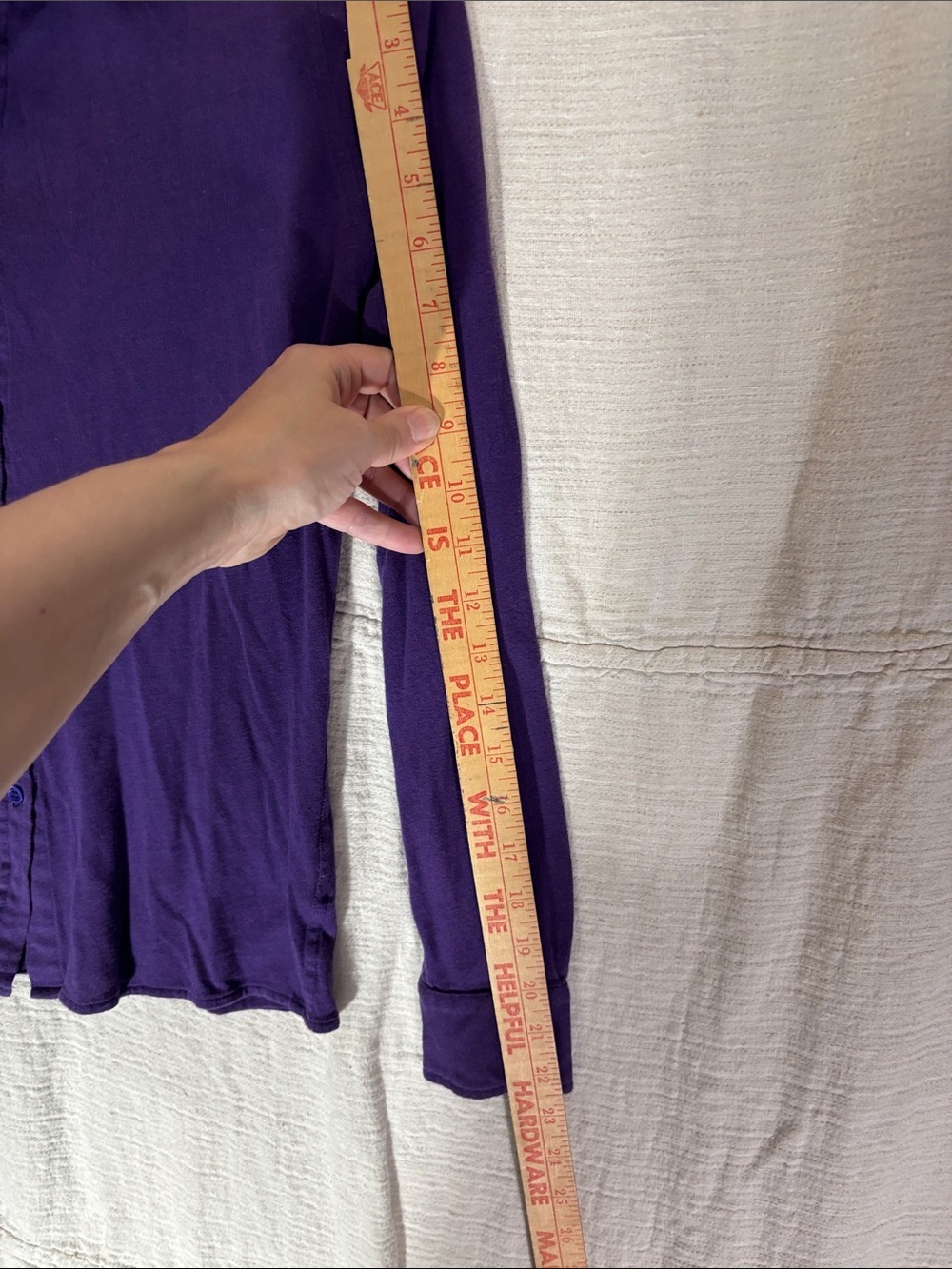 NM Luxury Essentials Cashmere Blend Purple Button-Down Long Sleeve Shirt - Picture 9 of 11